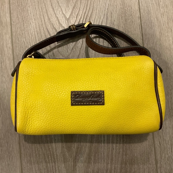 Dooney & Bourke Handbags - Dooney & Bourke Mini Shoulder Bag Yellow Pebble Leather